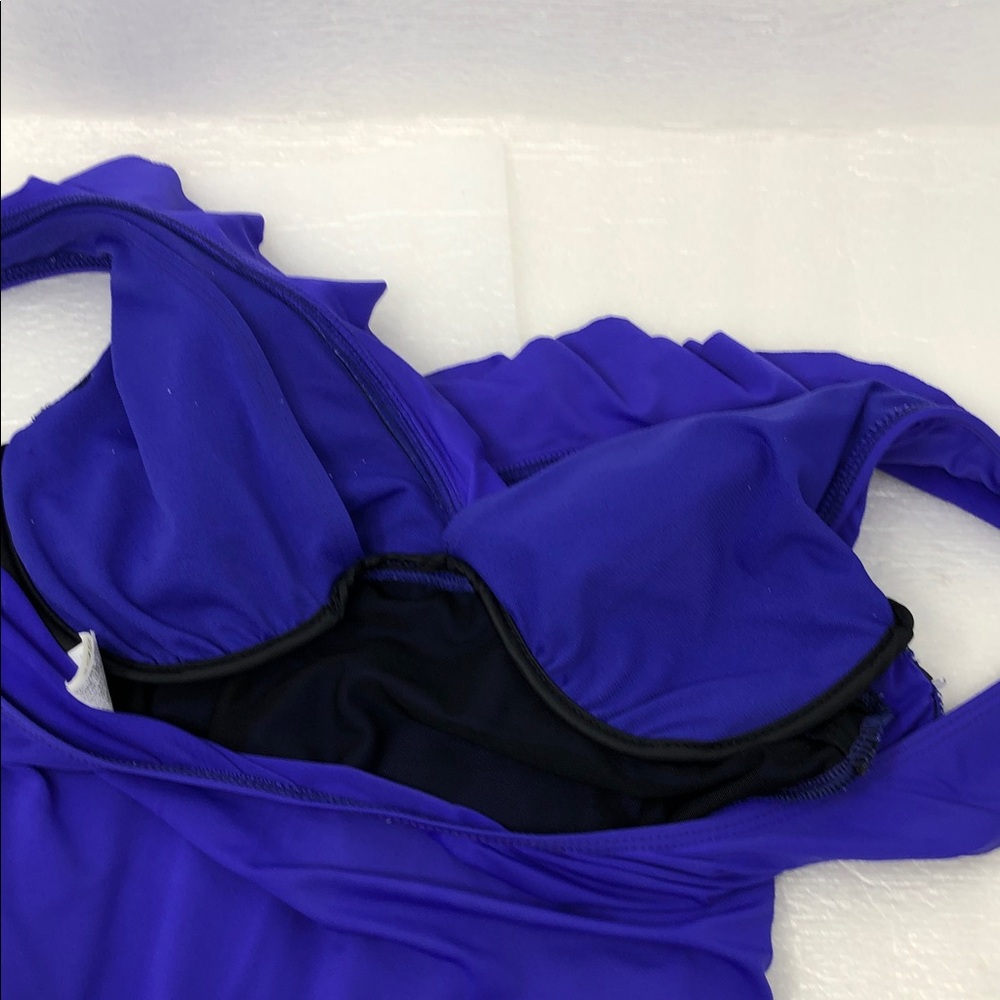 Lauren Ralph Lauren Beach Club Solids Ruffle Surplice V-Neck One Piece Swimsuit - Picture 5 of 11